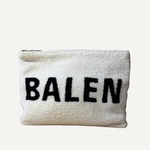 Unisex - Balenciaga Shearling Logo Boa Wool Clutch Bag